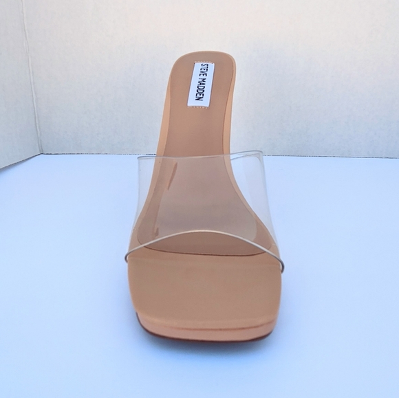 Steve Madden Lipa Clear Neutral Sole Sandals Heels 9.5 - Picture 4 of 7
